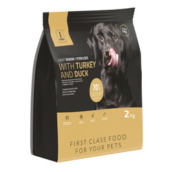 Hundefutter Trockenfutter 2kg  Getreidefrei für ältere Hunde mit Pute Ente 1DOG