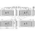 1x ORIGINAL® Metelli 22-1141-0 Bremsbelagsatz, Scheibenbremse Vorne, inkl.