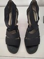 Peter Kaiser Sandalette Sandale Pumps High Heel Schwarz Leder 5 1/2 38 Guter Zus