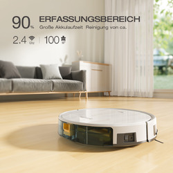 Tesvor M2 Saugroboter | 6000Pa Saugkraft | 5200mAh Akku | 350ML Wassertank