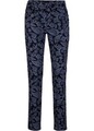 Stretch-Hose bedruckt Gr. 36 Dunkelblau Paisley Damenhose Freizeit-Pants Neu