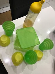 Tupperware Prima Klima Kühl-und Frischebehälter Obst Gemüse -1l Grün, 3 Becher