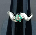 Smaragd Edelstein Cocktail Ring,925 Silber Minimalist Scheibe Diamant Zweck