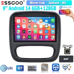Android14  DAB+6+128G Carplay Für Renault Trafic Nissan Autoradio GPS Nav BT SWC