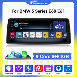 12.3“ 8-Core 64GB Android 14 Autoradio SWC CarPlay DAB+ 4G WIFI BMW 5er E60 E61