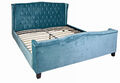 Bettgestell mit Kopfteil 180x200cm Doppelbett Samt Bett Ehebett Polsterbett 