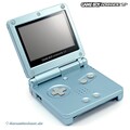 GameBoy Advance SP Konsole #Arctic Blue / blau + Stromkabel (stark gebraucht)