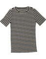 J. CREW Damen Perfect Fit Oversize T-Shirt Top UK 10 Small schwarz gestreift BJ01