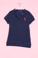 RALPH LAUREN polo shirt Logo-Stitching XS navy blue