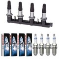 4x DENCKERMANN Zündspule + 4x BOSCH Zündkerze Super 4 für Mercedes-Benz