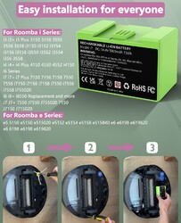 14.4V 5000mAh Akku für iRobot Roomba e5 e6 i3 i4 i6 i7+ i7158 i7550 i31502F DHL