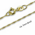 Zarte Singapur Kette, Echt Gold 585(14 Karat), ca. 1mm Breit, Made in Germany