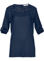Long-Tunika Gr. 36 Dunkelblau Damentunika Bluse Top Hemd Shirt Oberteil Neu