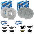 JURID BREMSSCHEIBEN + BELÄGE VORNE+HINTEN passend für VW TOUAREG 7L Bj 2002-2010