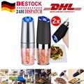2 Profi Elektrische Salz und Pfeffermühle USB Aufladbar Gewürzmühle mit LED-Lich