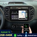 2+64GB Android 14 Autoradio Carplay DSP WiFi GPS Navi für VW Tiguan 5N Golf Plus
