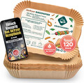 KRUSTENWERK® 120 Stück Backpapier für Heißluftfritteuse mit Doppelkammer | 20,5x