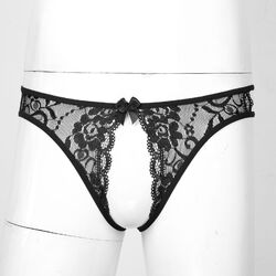 DE·Herren Ouvertslip Wetlook String Tanga Jockstrap Kunstleder Unterwäsche