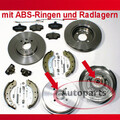 Bremsen Set vorne Bremstrommel ABS Ringe Radlager hinten für Peugeot 106 + Saxo