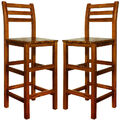 CASARIA® Tresenhocker Barstuhl Barhocker mit Lehne 2er Set Holz Küche Bar Hocker