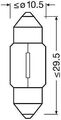 OSRAM Glühlampe, Birne Auto Innenraum Sockelglühlampe 12 V 10 W SV8,5-8