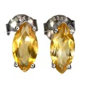 925 Sterlingsilber Ohrringe Marquise Citrin 10x5mm Natürlicher Edelstein Schmuck