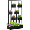 Blumenkasten, Hochbeet, Pflanzkasten mit Rankhilfe Wand-Gemüsebeet Holz