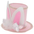 Mini-Zylinder mit Hasenohren Faschingsmütze Verführerischer Minihut Bunny rosa