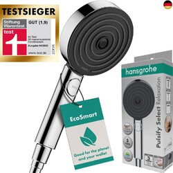 hansgrohe Pulsify Select S - wassersparender Duschkopf 9 l/min (EcoSmart),