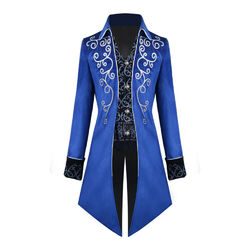 Herren Vampir Gothic Lang Anzug Jacke Showman Smoking Frack Gehrock