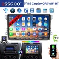 9" Android 14 Autoradio Carplay GPS Für VW Golf 5 6 Polo Touran Tiguan Navi KAM