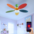 Deckenventilator Kinderleuchte Deckenlampe bunt CCT Vor-Rücklauf Smart RGB LED