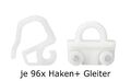 96x Gardinen Gleiter Rollen passend für IKEA KVARTAL Schienensystem Laufleiste