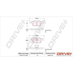 1x ORIGINAL® Dr!ve+ DP1010.10.1063 Bremsbelagsatz, Scheibenbremse Hinten, exkl.