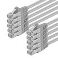 10 Stück CAT6 Kabel S/FTP PiMF Patchkabel LAN Netzwerk RJ45 10x grau 0,25m- 50 m