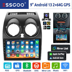 2+64GB Android 13 Carplay Autoradio GPS Navi +KAM Für Nissan Qashqai J10 2007-15