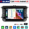 DAB+ 4+64GB Android 15 Autoradio CarPlay für VW GOLF 5 6 Plus Polo Cadddy Passat