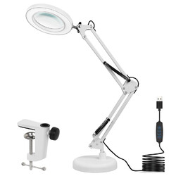 2-in-1-Lupenlampe 72LED Lupenleuchte 10 Dioptrien Arbeitsleuchte mit Klemme DE