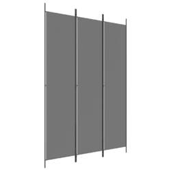 3-tlg. Raumteiler Paravent Trennwand Spanische Wand Anthrazit 150x220 Cm Stoff