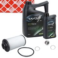 febi Getriebefilter Satz + 6L WOLF Getriebeöl für AUDI SEAT SKODA VW DQ250