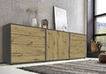 BMG Möbel Sideboard Mailand Set 4 Schubladenkommode Kommode in anthrazit/Artisan
