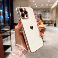 Plating Handy Tasche Hülle Für iPhone 16 15 14 13 12 Pro Max XR  Herz Handyhülle