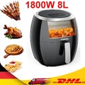 Heißluftfritteuse XXL Air fryer Backofen Fritteusen Heißluft Friteuse Grill 8L 