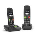 Gigaset E290A Duo Analoges/DECT-Telefon Schwarz