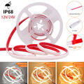 Neon COB LED Streifen 12V 24V Leiste Band Stripe Lichterkette Selbstklebend IP68