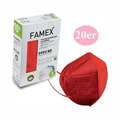 20x FFP2 Maske Famex Atemschutzmaske Mundschutz Masken CE 2841 Zertifiziert Rot