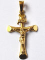 Religiöser Anhänger Kreuz 8 Karat 333 Gold 1,35 g Gelbgold Korpus Jesus Christus