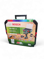 Bosch Akku-Bohrschrauber PSR 1800 LI-2 18V 2x1,5 Ah +Systembox +24tlg Zubehör