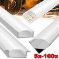 5-100M LED PROFIL ALUPROFIL ALU SCHIENE LEISTE PROFILE FÜR LED-STREIFEN ELOXIERT