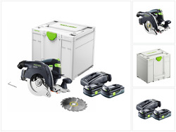 Festool HKC 55 EB-Basic Akku Handkreissäge 18 V 576163 + 2x Akku 4,0 Ah + Lader
